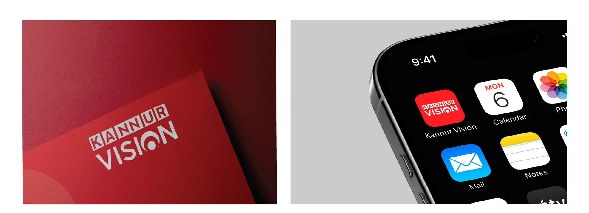 Kannur vision logo phone and print mockup